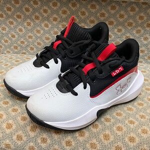 Under Armour Kids' Basketball White and Black Sneakers